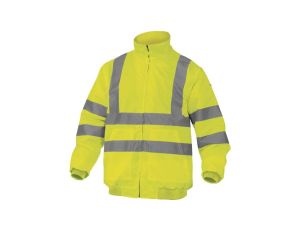 Bluza ostrzegawcza z odpinanymi rękawami z poliestru Oxford powlekanego PU kolor żółty fluo rozmiar L CORP RENHVJAGT