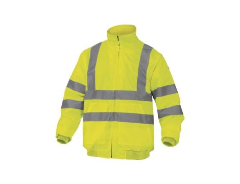 Bluza ostrzegawcza z odpinanymi rękawami z poliestru Oxford powlekanego PU kolor żółty fluo rozmiar XL CORP RENHVJAXG