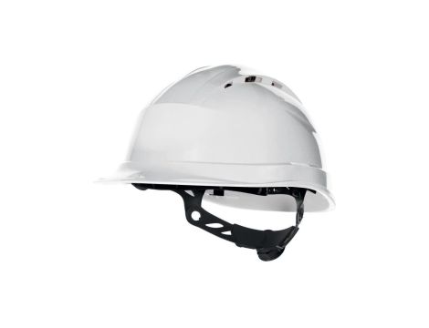 Hełm ochronny budowlany wentylowany z polipropylenu obwód głowy od 53 do 63 cm kolor biały rozmiar REGULOWANY TETE QUARUP4BC