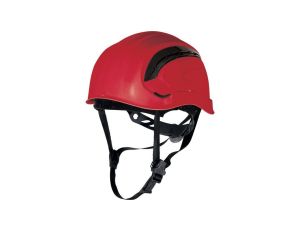 Hełm ochronny z ABS w stylu górskim wentylowany z regulacją od 53 cm do 63 cm czerwony fluo rozmiar REGULOWANY TETE GRAWIROFL