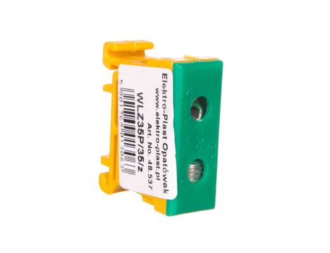 Blok rozdzielczy-odgałęźny 1-polowy AL/CU 2,5-35mm2 żółto-zielony montaż płaski i na szynę TH WLZ35P/35/z 48.537