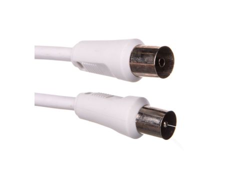 Przewód antenowy IEC 2,5m biały 11511