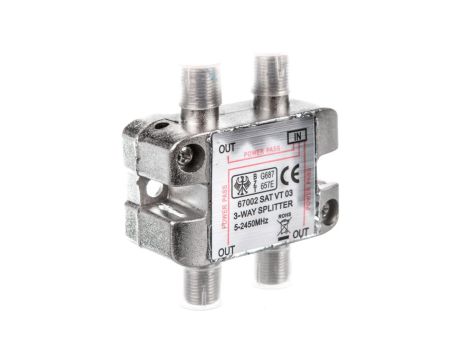 Rozdzielacz sygnału SAT splitter 1x F / 3x F 5-2400MHz 67002
