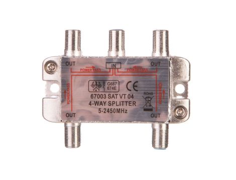 Rozdzielacz sygnału SAT splitter 1x F / 4x F 5-2500MHz 67003