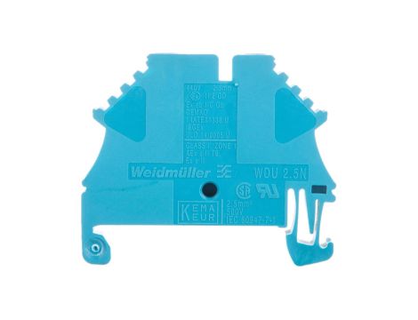 Złączka szynowa przelotowa 2-przewodowa 2,5mm2 niebieska ATEX WDU 2.5N BL 1023780000