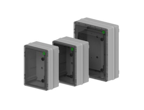 INDUSTRIAL Szafka rozdzielcza hermetyczna SR3 356x456x162mm 400V IP65 transparentna 2755-01