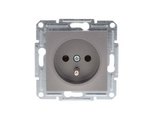 Gniazdo 2P+PE bez ramki, stalowe EPH2800162