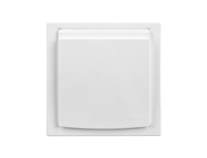 Gniazdo pojedyncze Asfora SCHUKO IP44 białe z ramką EPH3100321