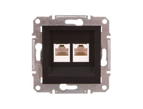 ASFORA Gniazdo komputerowe 2x kat.5e UTP bez ramki antracyt EPH4400171