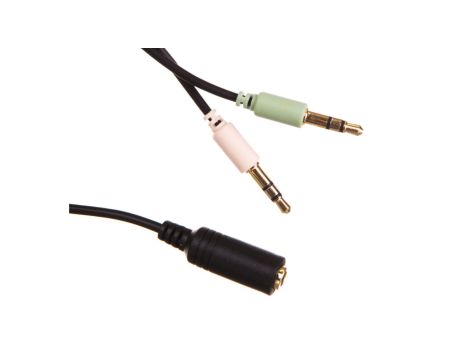 Przewód adapter /słuchawki + mikrofon/ jack 4pin / 2x jack 3pin 0,4m 48980