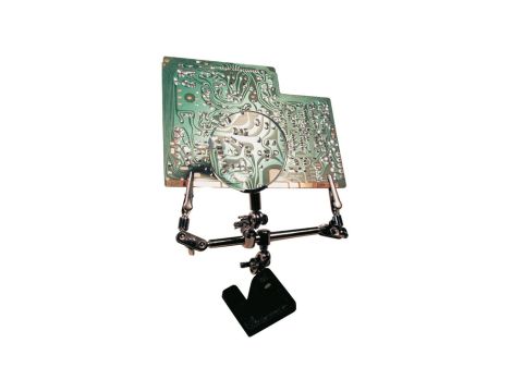 Zestaw trzecia ręka do lutowania 2 uchwyty + lupa 51199