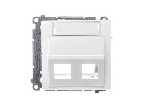Simon Basic Pokrywa gniazda teleinformatycznego podwójna z polem opisowym biała BMGKS2P.01/11
