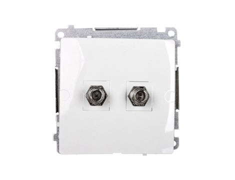 Simon Basic Gniazdo antenowe podwójne typu F białe BMAF2.01/11