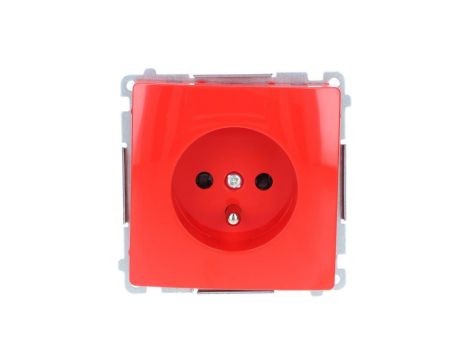 Simon Basic Gniazdo pojedyncze z/u z przesłonami czerwone BMGZ1Z.01/22