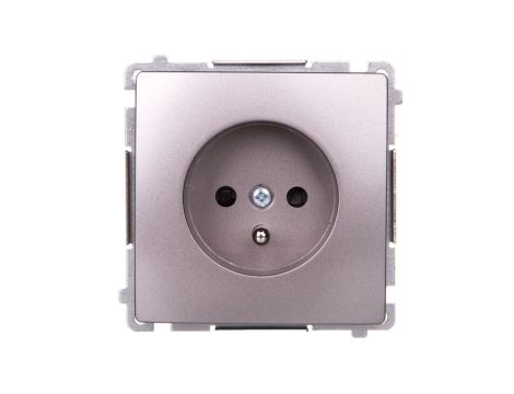 Simon Basic Gniazdo pojedyncze z/u z przesłonami stal inox BMGZ1Z.01/21