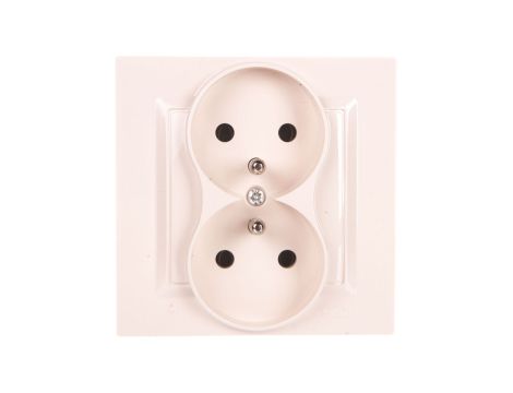 Simon 10 Gniazdo podwójne z/u MONOBLOCK 16A, 250V krem CGZ2/41