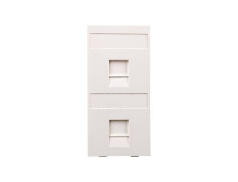 Simon Connect Płytka CIMA 2x RJ z osłonami uniwersalna czysta biel S76B/9