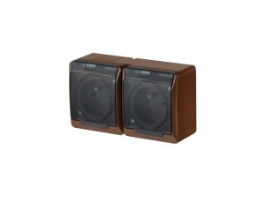 Hermes Gniazdo hermetyczne podwójne z/u 16A IP44 brązowe GNT 0322-05