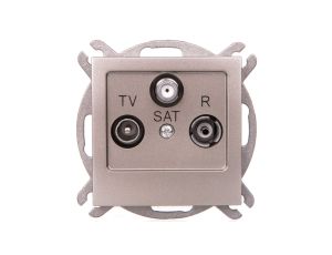 AS Gniazdo antenowe RTV-SAT końcowe satyna light GPA-GS/m/45