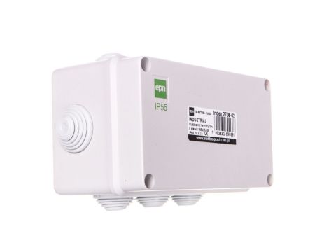 INDUSTRIAL Puszka hermetyczna n/t 156x95x68 z 8 dławnicami IP55 szara 2705-02