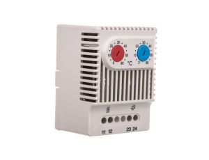 Termostat dwufunkcyjny do sterowania pracą grzałki / wentylatora NC/NO 230VAC zakres 0-60 stopni C 230VAC JWT6012