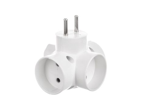 Rozgałeźnik wtyczkowy 3x2P +1xEuro biały R-43