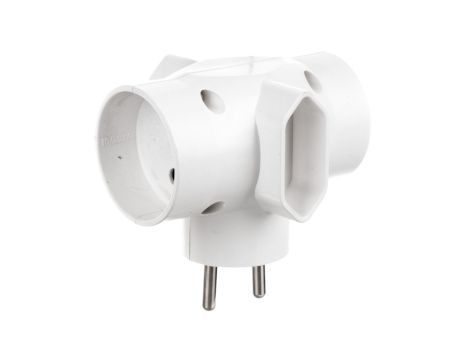 Rozgałeźnik wtyczkowy 2x2P +2xEuro biały R-45