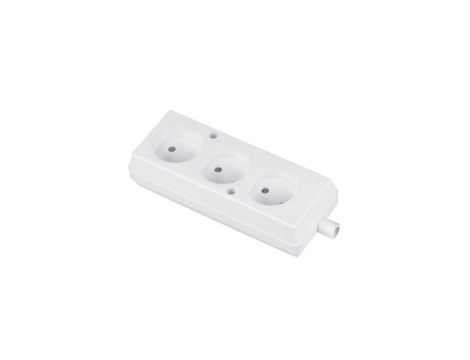 Gniazdo przenośne trzykrotne 16A 2P 250V białe GN-360