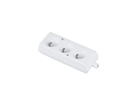 Gniazdo przenośne trzykrotne 16A 2P+Z 250V białe GN-370