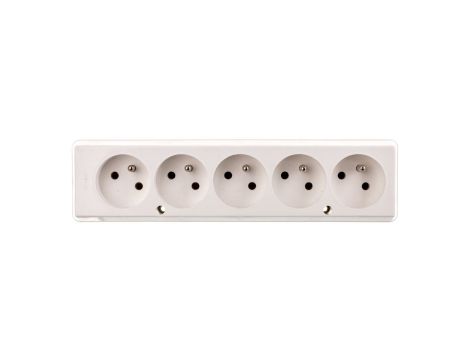 Gniazdo przenośne pięciokrotne 16A 2P+Z 250V białe GN-570