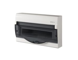 Rozdzielnica modułowa 1x14+2 natynkowa GREEN BOX RN 1/14+2 drzwi transparentne dymne N+PE IP40 2354-01