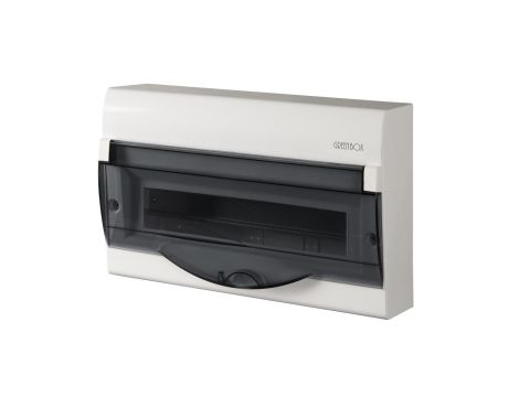 Rozdzielnica modułowa 1x14+2 natynkowa GREEN BOX RN 1/14+2 drzwi transparentne dymne N+PE IP40 2354-01