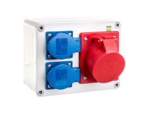 RS rozdzielnica siłowa 2x2P+Z, 3P+N+Z 16A natynkowa, IP44 6203-00