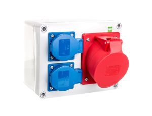 RS rozdzielnica siłowa 2x2P+Z, 3P+N+Z 32A natynkowa, IP44 6203-01