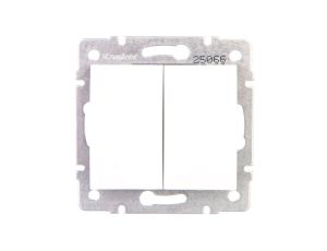 LOGI Łącznik dwugrupowy świecznikowy śrubowy 10AX 250V biały 021010102 25066