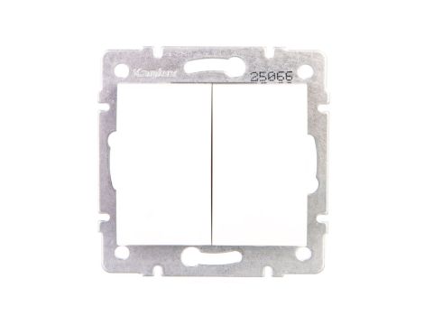 LOGI Łącznik dwugrupowy świecznikowy śrubowy 10AX 250V biały 021010102 25066