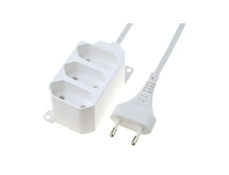 Przedłużacz 3-gniazda b/u Euro 2,5A 3m /OMYp 2x0,75/ biały PS-362 P