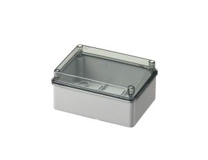 Puszka natynkowa z przeźroczystą pokrywą seria 420 IP65 150x110x70 szara EC420C5