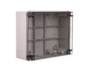 Puszka natynkowa z przeźroczystą pokrywą seria 420 IP65 240x190x90 szara EC420C7