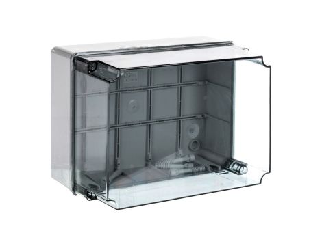 Puszka natynkowa wysoka z przeźroczystą pokrywą seria 440 IP56 300x220x180 szara EC440C8