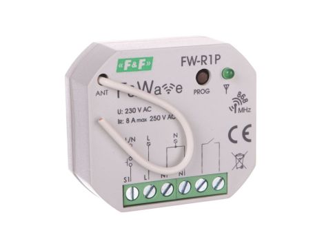 Radiowy pojedyńczy przekaźnik bistabilny - montaż P/t 85-265V AC/DC FiWave FW-R1P
