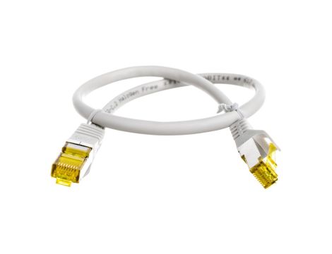 Kabel krosowy patchcord S/FTP (PiMF) kat.6A LSZH szary 0,5m 91576