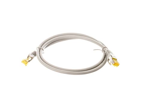 Kabel krosowy patchcord S/FTP (PiMF) kat.6A LSZH szary 1m 91585