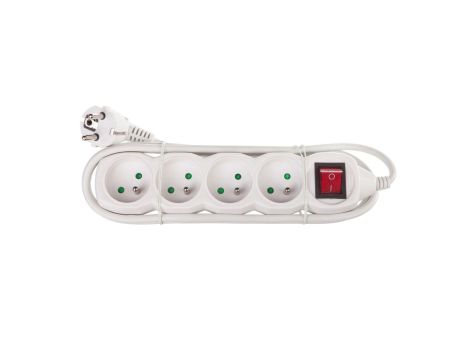 Przedłużacz z wyłącznikiem 4-gniazda z/u 2m /H05VV-F 3G1/ biały P1412