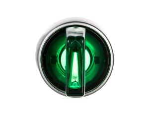 Przełącznik 3-poł. zielony 2Z podświetlany 230V AC pierścień niklowany ST22-P3L.Z-20-LED230AC