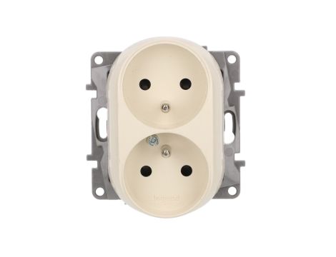 NILOE Gniazdo podwójne z/u z przesłonami kremowe 764642