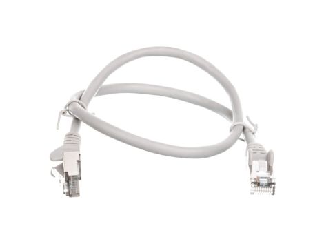Kabel krosowy patchcord SF/UTP kat.5e CCA szary 0,5m 50143