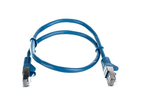 Kabel krosowy patchcord F/UTP kat.5e CCA niebieski 0,5m 50127