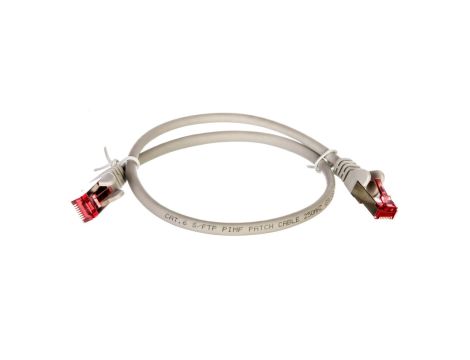 Kabel krosowy patchcord S/FTP (PiMF) kat.6 LSZH szary 0,5m 50885