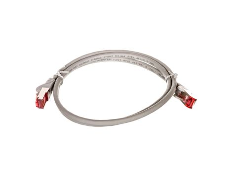 Kabel krosowy patchcord S/FTP (PiMF) kat.6 LSZH szary 1m 50886
